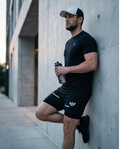 Mens Shorts with 2in1 Compression Liner, Adjustable Waist, Dual Pockets, Reflective Line, Quick-Dry Fabric for Men