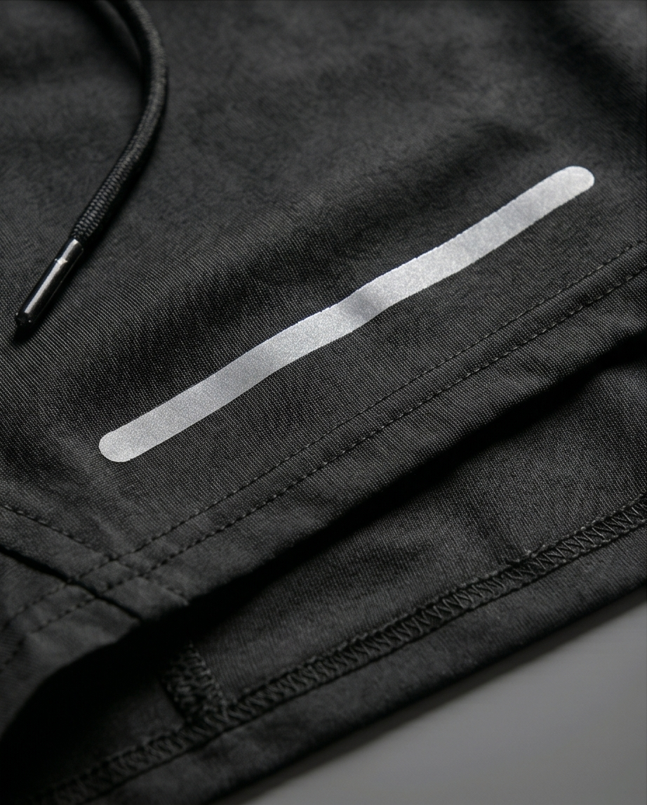Mens Shorts with 2in1 Compression Liner, Adjustable Waist, Dual Pockets, Reflective Line, Quick-Dry Fabric for Men