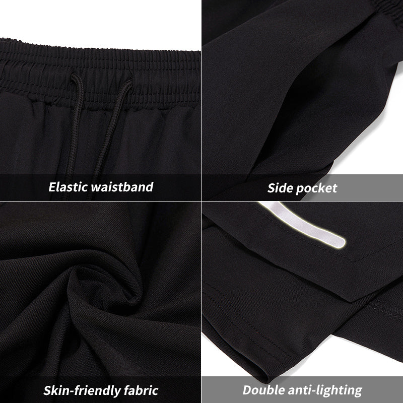 XIMERIK Men’s 2-in-1 Gym Shorts with Compression Liner, Quick-Dry Athletic Running Shorts for Men, Training, Workout, Fitness